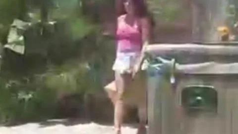 Lonely beauty Plays Outdoor