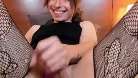 Cute tgirl homemade masturbating on webcam