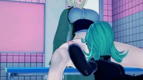 Futa Tatsumaki fucks Tsunade In The girls Locker Room, One Punch X Naruto manga.