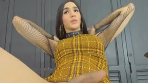 horny latin chick In underware Faps Her Girlcock