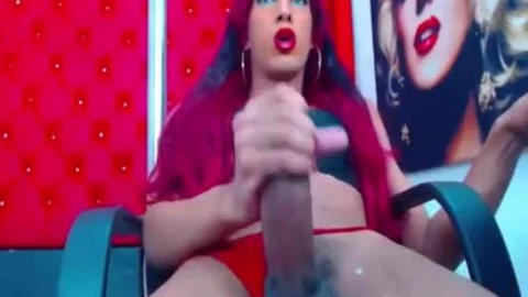 Redhead ladyboy loves To jerk off