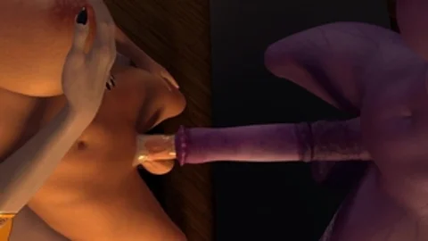 Demon Futanari shemale threesome 10-Pounder drilling Testicle Inflation