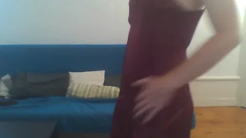 Red Satin costume For A dirty Crossdresser Pt.1