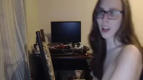 Nerdy t-girl Doing Her First Live web camera Show