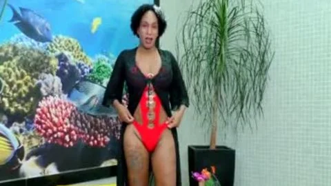TS Granny Adrieli Pinheiro Self Sucks Her biggest Horse cock And Cums In mouth