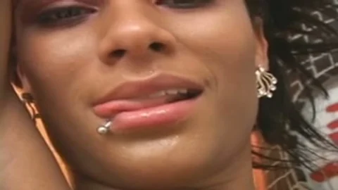 ebony transsexual In Red stockings Fondles shlong