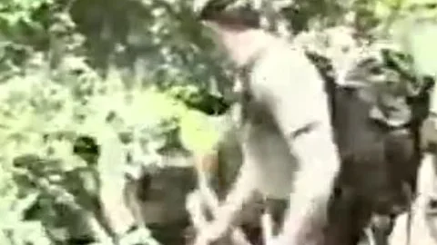 Soldiers hammer A shemale Outdoor