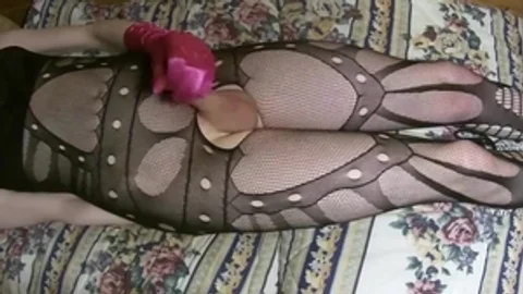 Skinny blonde Sissy Joys With Pink fake penis In Solo Action With cumshot