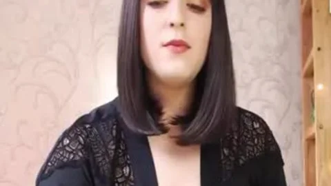 Russian legal age teenager ladyboy Vivian Stroking Her large penis On webcam