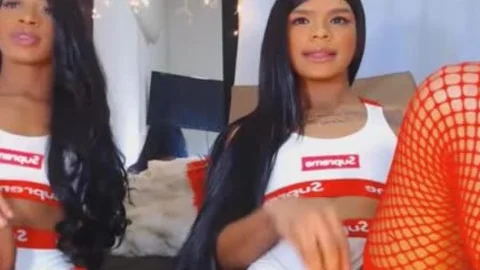Twin tranny Giving Each Other A slutty cook jerking