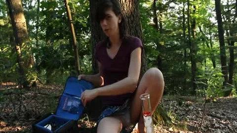 tranny Smoking And Coughing In The Woods