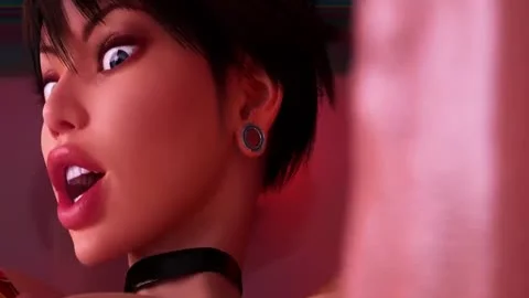 Futanari 3D Animation - large cock Masturbation.