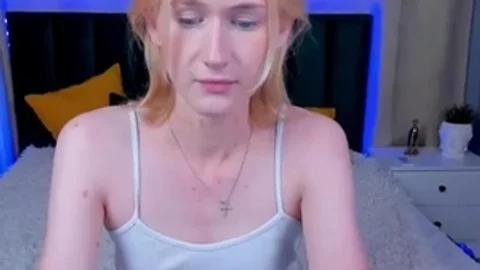 19yo blonde Russian lady-man gal Sucks fake penis On web camera