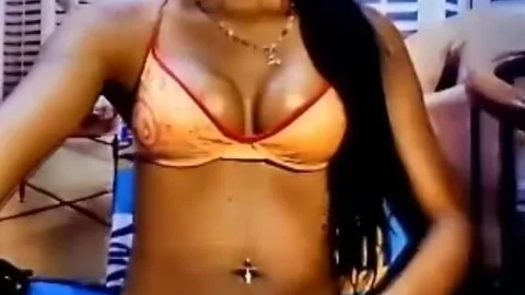 Seductive ebon ladyboy Faps Her humongous 10-Pounder