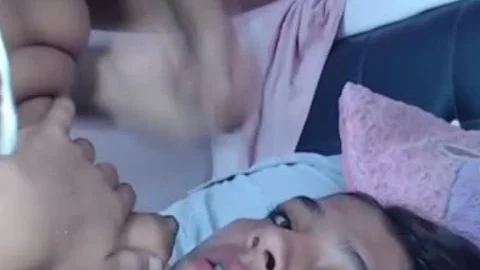 Self engulfing Teenager ladyboy Cums In throat